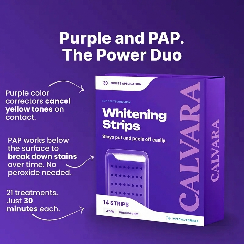 CALVARA Purple Whitening Teeth Strips